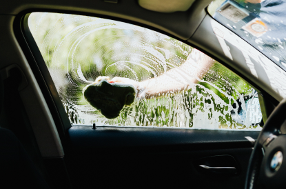 Cleaning your car glasses.